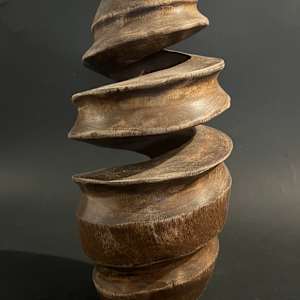 Wooden ikebana vase