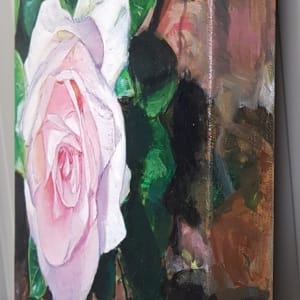 Pink Rose in Bloom by Christine Davis  Image: Pink Rose in Bloom edges