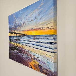 Largs Bay at sunset by Christine Davis  Image: Largs Bay at sunset edges