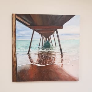 Under Glenelg Jetty by Christine Davis  Image: Under Glenelg Jetty on wall