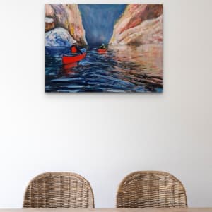 Canoeing through the canyon by Christine Davis  Image:  Canoeing through the Canyon on wall