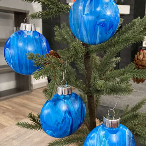 Holiday Ornament Disks - Blue, White & Silver