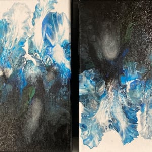 Blue Flame Diptych by Helen Renfrew 