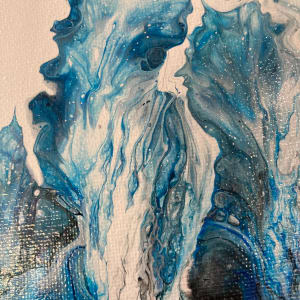 Blue Flame Diptych by Helen Renfrew 