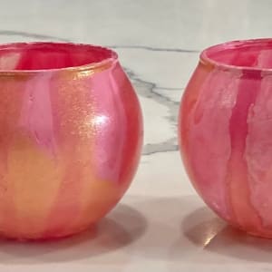 Candleholders, votive - Pink & Gold