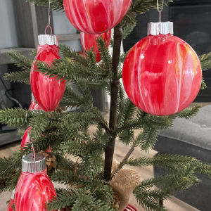 Holiday Ornament Disks - Red, White & Gold by Helen Renfrew 
