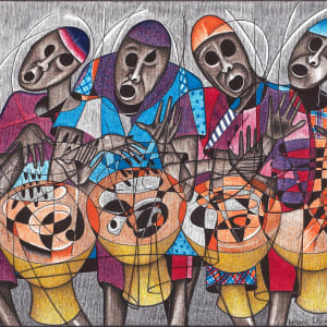 Four Seated Drummers by Djibril N'Doye