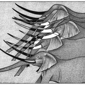Metaphor on Elephant Herd by Djibril N'Doye