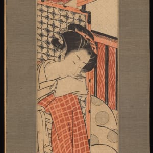 Kakemono-Ye-Belle with an attendant by Torii Kiyonaga
