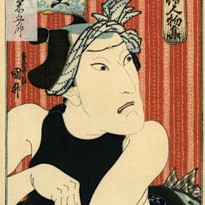 Okawa Hashizo as Rokusa (「忠信人物集」) by Utagawa Kunimasu