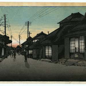 Twilight in Imamiya Street, Choshi by Tsuchiya Koitsu