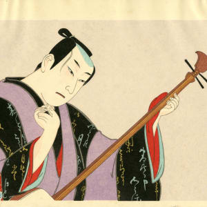 Isaemon Playing the Samisen by Ueno Tadamasa