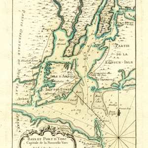 Baye Et Port D'Yorc Capitale de la Nouvelle Yorc by Jacques Nicolas Bellin