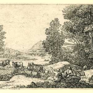 Berger et Bergère Conversant by Claude Lorrain  (Claude Gellée)
