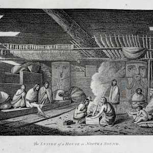 The Inside of a House in Nookta Sound by John Webber