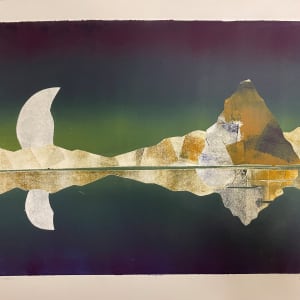 False Moon / Pyramid Lake by Jerry Nenzel