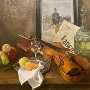 Still life with Violin by Jean Wilson