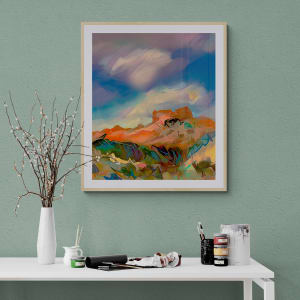 Red Rocks and Clouds - Unframed Print by Joseph Liberti 