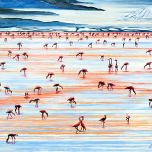 Flamingos of Altiplano by George Douglas Lee