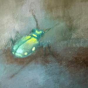 Peonies and Beetle by Nancy Paris Pruden 