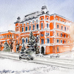 Winter at the University in Blagovechensk (#278) by Irina Bakumenko BEEBLAGOART