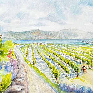 Sip of Sun at Quail’s Gate Winery, BC #595 by Irina Bakumenko BEEBLAGOART