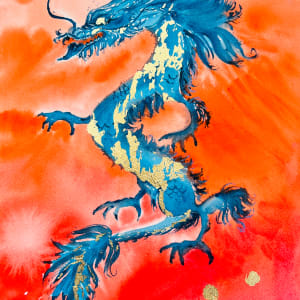 “The 2024 Dragon: A Watercolor Ode “ # 506 by Irina Bakumenko BEEBLAGOART