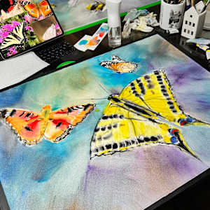 Pollinators of the City: Watercolor Journey. # 2 “Wings of Emptiness” (#539) by Irina Bakumenko BEEBLAGOART 