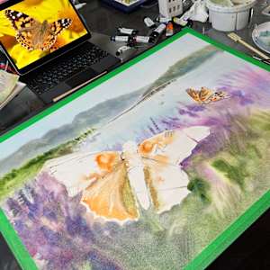 “Soul on Lavender” # 4 (#546) Pollinators of the  City Series by Irina Bakumenko BEEBLAGOART 