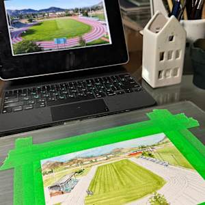 Apple Bowl Stadium V.3 #543 by Irina Bakumenko BEEBLAGOART 