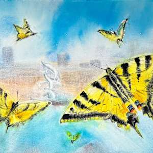 “The Light Moves Freely”. # 6 (#550) Pollinators of thе city series by Irina Bakumenko BEEBLAGOART