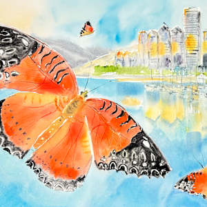 “Light on the Path”  # 9  (#552) Pollinators of the City series by Irina Bakumenko BEEBLAGOART