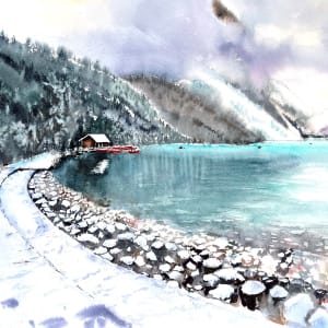 "Lake Louise: A Winter Fairytale" ( #388) by Irina Bakumenko BEEBLAGOART