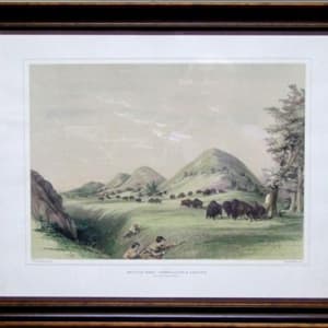 “Buffalo Hunt, Approaching In A Ravine” by George Catlin