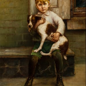 Young Boy with His Dog by Michele Falanga