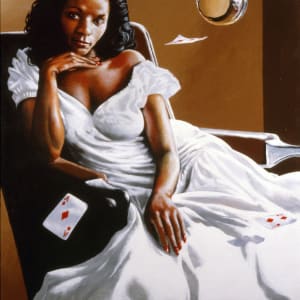 Woman In White With Ace Of Diamonds by Walt Wali Neil