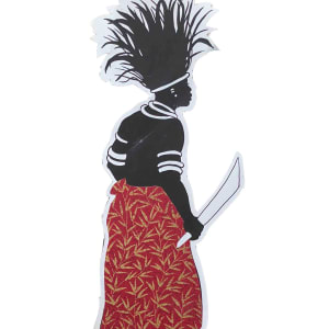 Paper Cut-Out Warrior with sword by Walt Wali Neil
