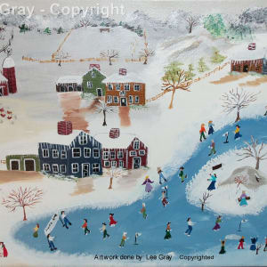 The Race Around the Pond - Painting by Lee Gray