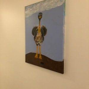 Otti the ostrich by Joshua Perez  Image: Side picture of acrylic paining 