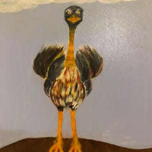 Otti the ostrich by Joshua Perez  Image: Full picture of acrylic paining