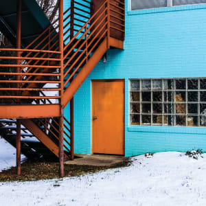 Orange Door & Staircase - Rockville, Maryland
