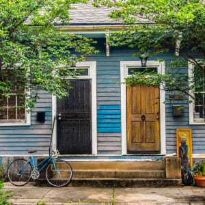 Double Door with Bicycle - New Orleans by Jenny Nordstrom
