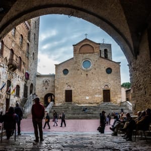 Village Elders in the Arch - San Gimignano, Italy by Jenny Nordstrom