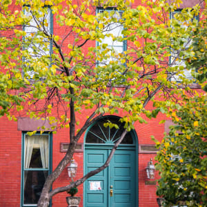 Teal Door in Autumn - Capitol Hill, Washington DC by Jenny Nordstrom