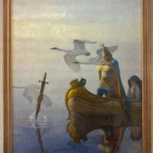 King Arthur Receiving Excalibur by Newell Wyeth