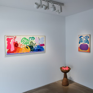 Bouquet Painting No. 60 (Triptych) by CHIAOZZA  Image: Exhibition view, "Our Garden Needs Its Flowers," Baik Art Seoul, 2024