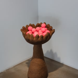 Paper Pulp Pollen Pot No. 1 by CHIAOZZA  Image: Exhibition view, "Our Garden Needs Its Flowers," Baik Art Seoul, 2024