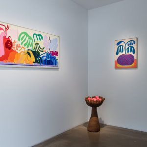 Bouquet Painting No. 60 (Triptych) by CHIAOZZA  Image: Exhibition view, "Our Garden Needs Its Flowers," Baik Art Seoul, 2024