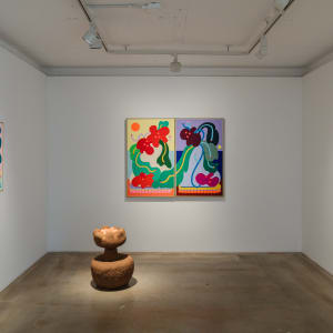 Bouquet Painting No. 53 (Diptych) by CHIAOZZA  Image: Exhibition view, "Our Garden Needs Its Flowers," Baik Art Seoul, 2024