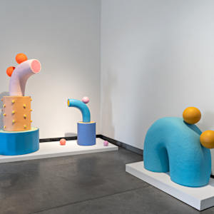 Gemel Sculpture No. 37 by CHIAOZZA  Image: Exhibition view from "Pair, Pare, Pare" solo exhibition at Institute of Contemporary Art, Maine College of Art & Design, Portland, ME, 2024. Photo by Ben Gancsos.